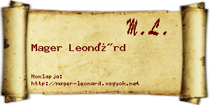 Mager Leonárd névjegykártya