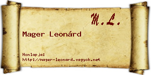 Mager Leonárd névjegykártya