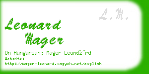 leonard mager business card